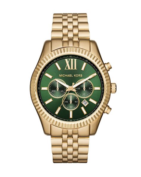 michael kors watch gold with green emerald|michael kors lexington watch.